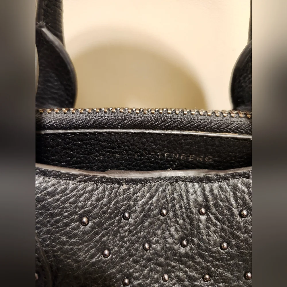 Aimee Kestenberg Black Studded Leather Crossbody Satchel - Picture 5 of 9